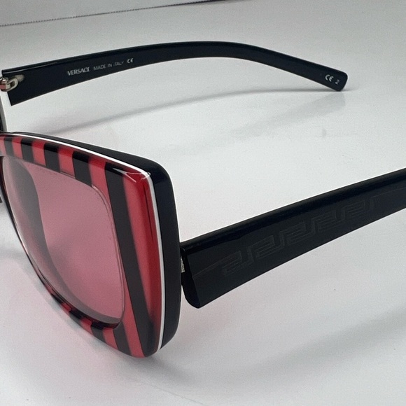 VERSACE Black/Pink Stripe Sunglasses MOD GV3 | PRELOVED!!💓🖤🕶️☀️ - Picture 4 of 14